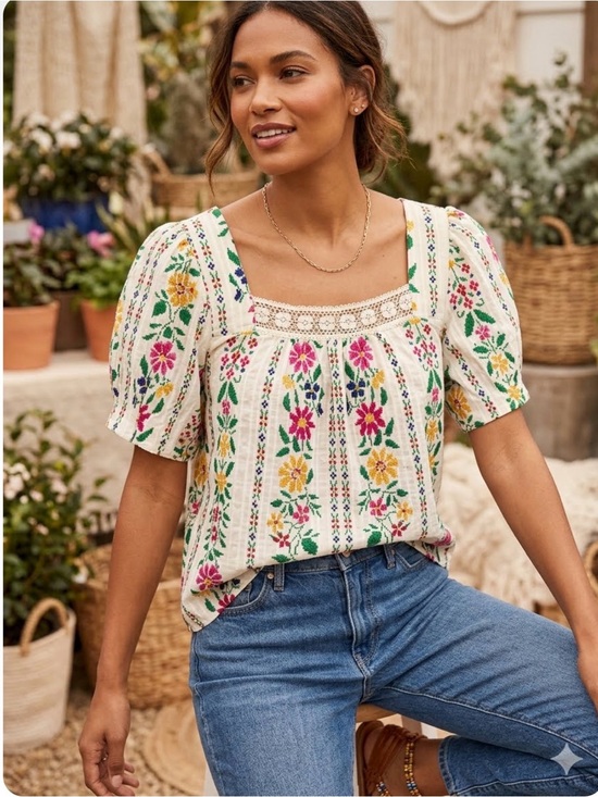 Draper James Tops - NEW Draper James Floral Square Neck Floral Top $98 Multiple Sizes NWT